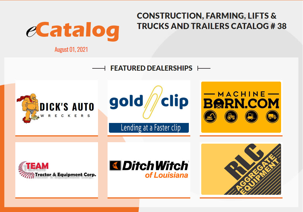 Construction, Farming, Lifts & Trucks and Trailers Catalog # 38 - August 01, 2021