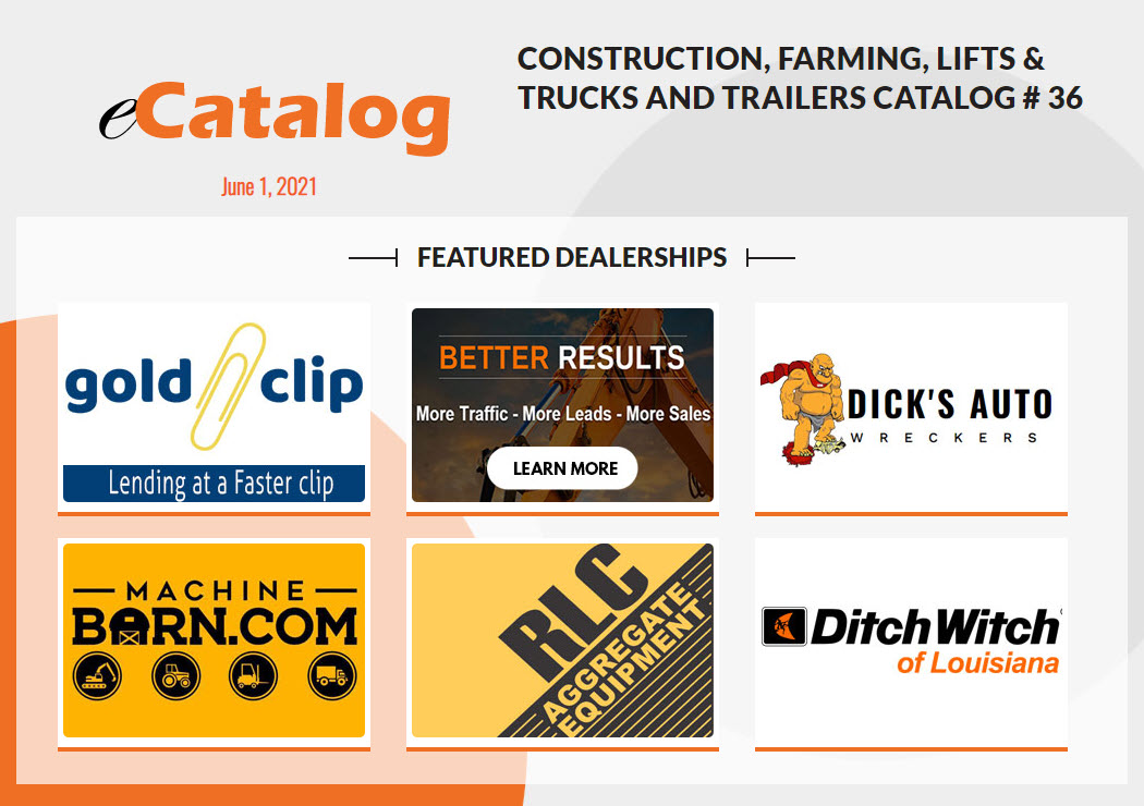Construction, Farming, Lifts & Trucks and Trailers Catalog # 36 - June 1, 2021