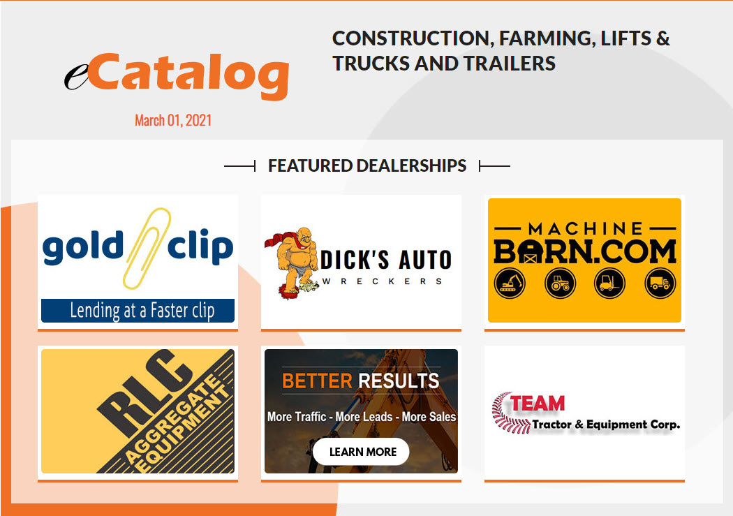 Construction, Farming, Lifts & Trucks and Trailers Catalog # 33 - March 01, 2021